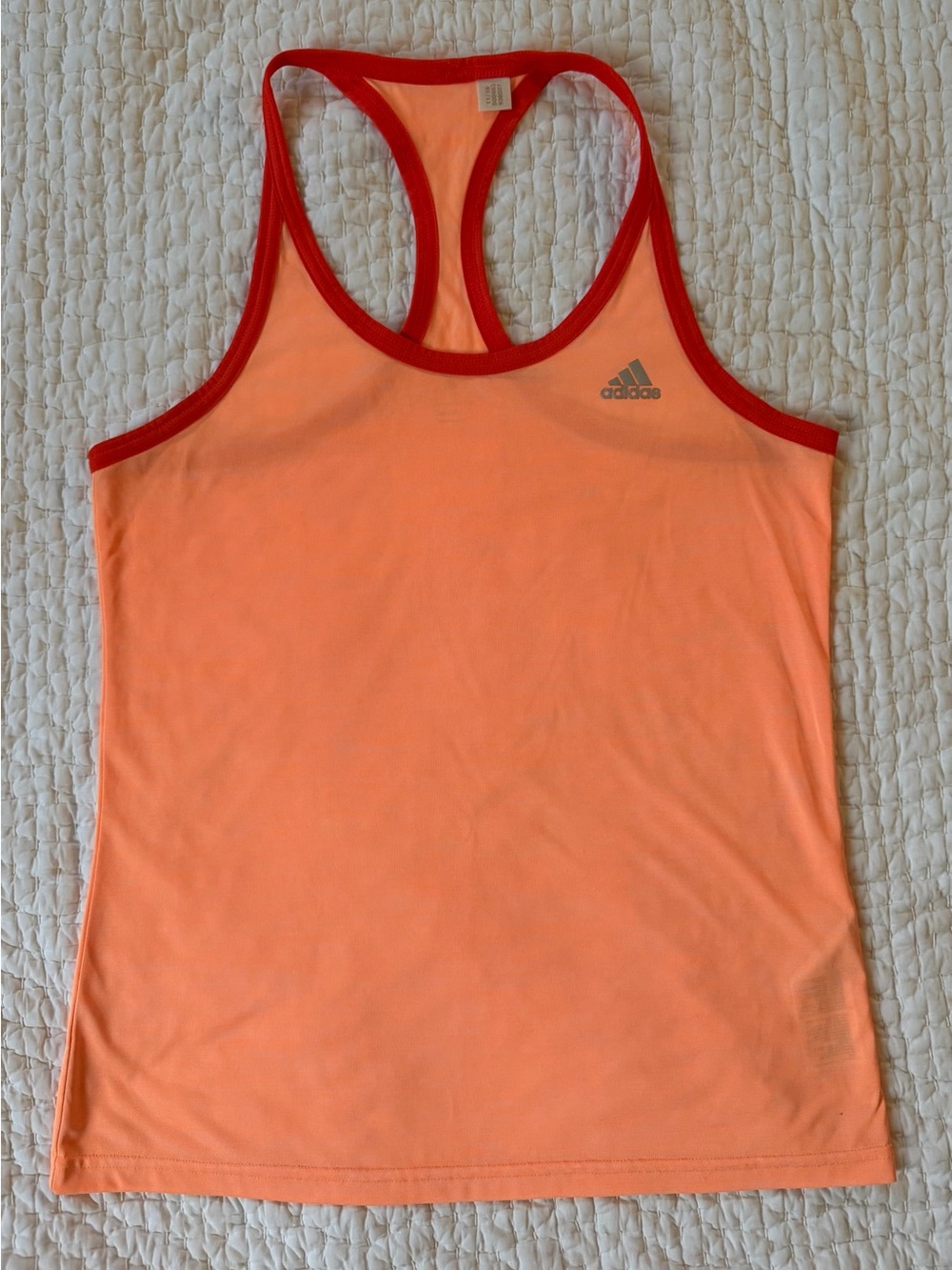 Adidas Light Orange Racerback Tank with Dark Orange Trim